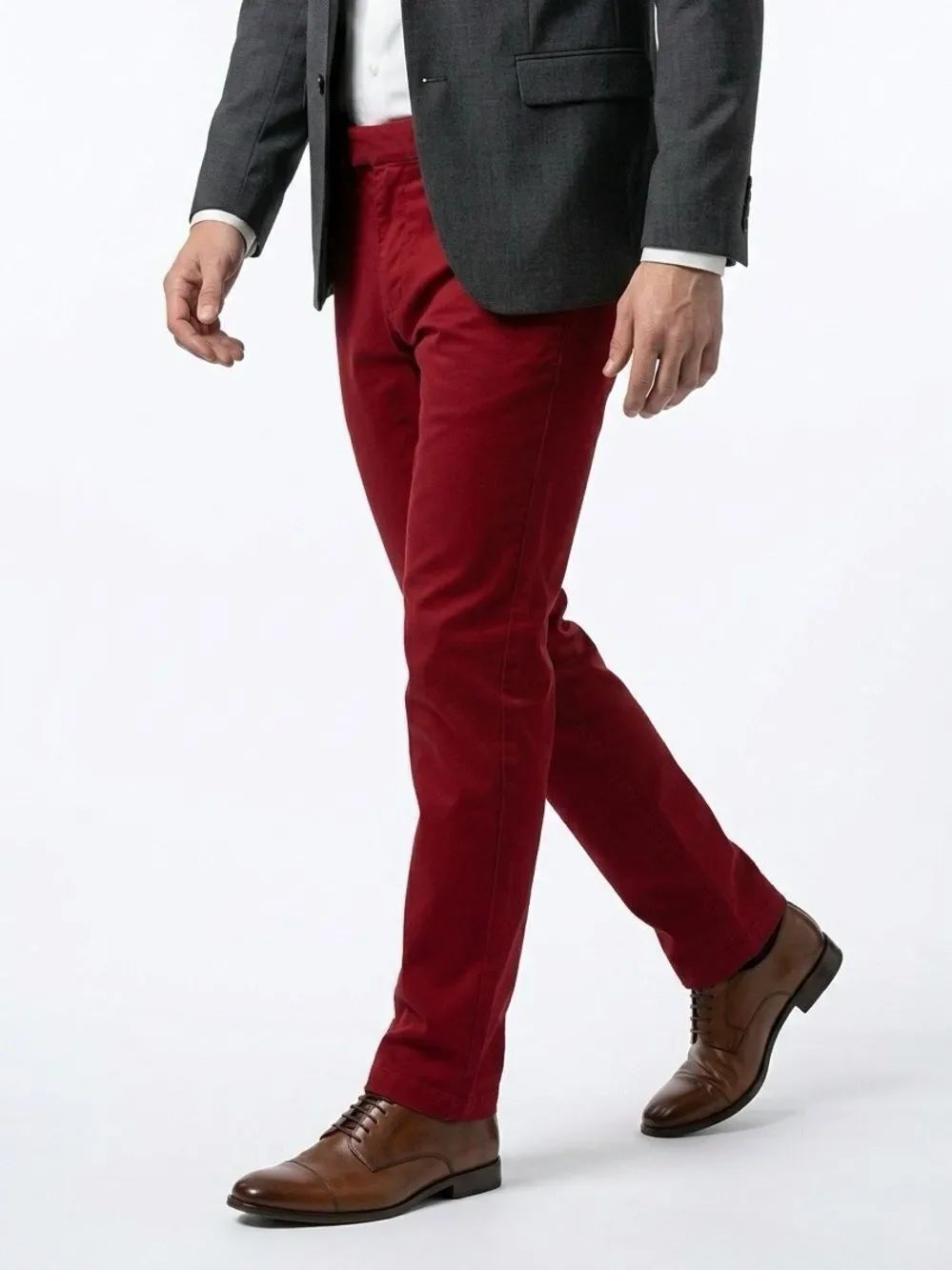 Express Men's Deep Red Slim Fit Hayden Pants 34x32